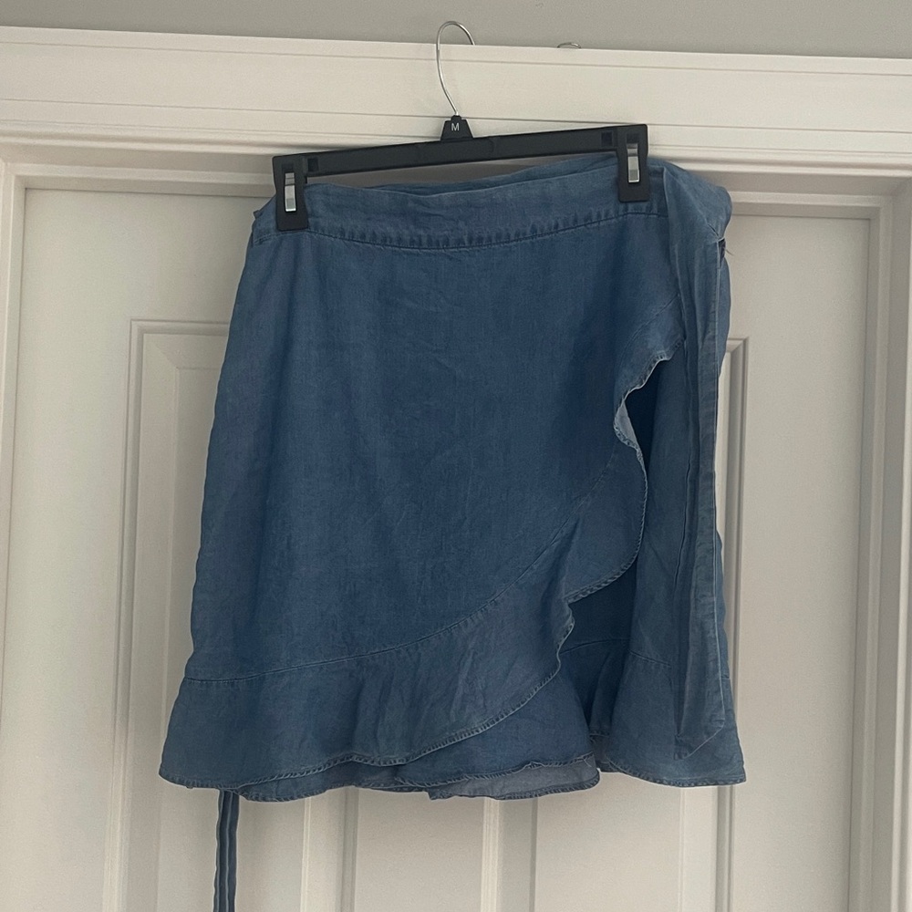 Ivanka Trump Blue Ruffle Midi Skirt Sz 8